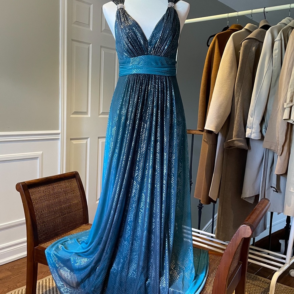 Emerald Green - Peacock Iridescent Gradient Gown